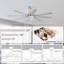 Ventilateur de plafond à moteur à courant continu de 84 pouces avec lumière à intensité variable et pales en aluminium argenté à 8 pales
