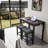Shrivas Bar Table and Chairs Set, 3-Piece Dining Table Set for 2 with Built-in USB and Power Outlets, Counter Height Table and 2 Bar Stools Space Saving for Dining Room Living Room Small Kitchen-2022086934-2022086935