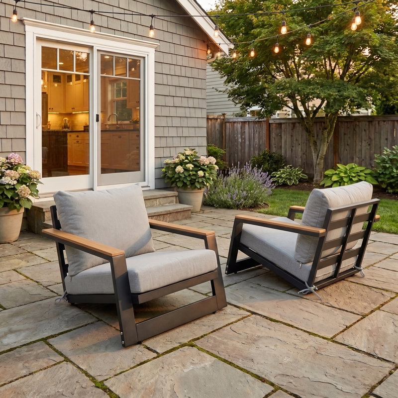 Ensemble de chaises de patio en aluminium, Beige
