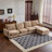 Oversize 5-Piece L Shaped Modular Free Combination Sectional Velvet Sofa Couch With Ottoman-1995335637