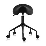 Ergonomic Saddle Seat Adjustable Pneumatic Swivel Rolling Stool Chair for Medical Hygienic SPA Massage Salon Home and Office 503 KAI