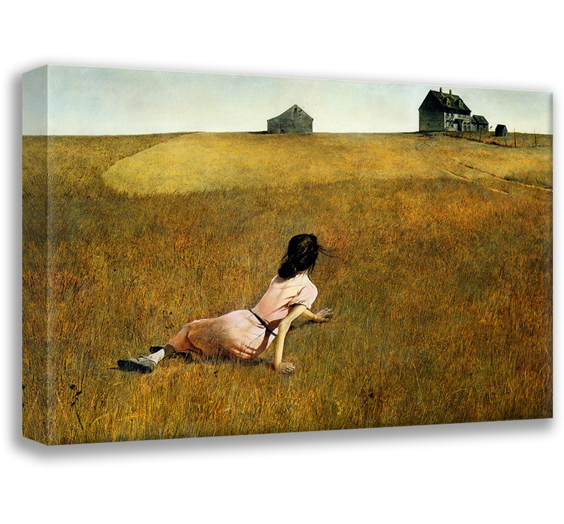 «Christina's World» par Andrew Wyeth, toile tendue avec châssis, H 13 po x l 18 po