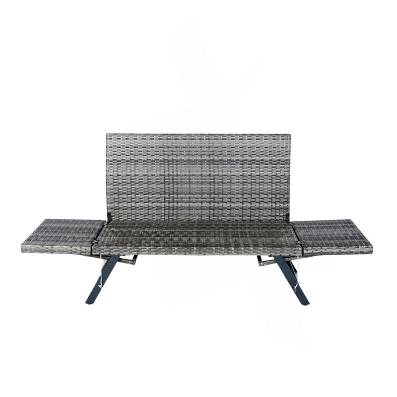 1 banc de côté pliable en osier de patio