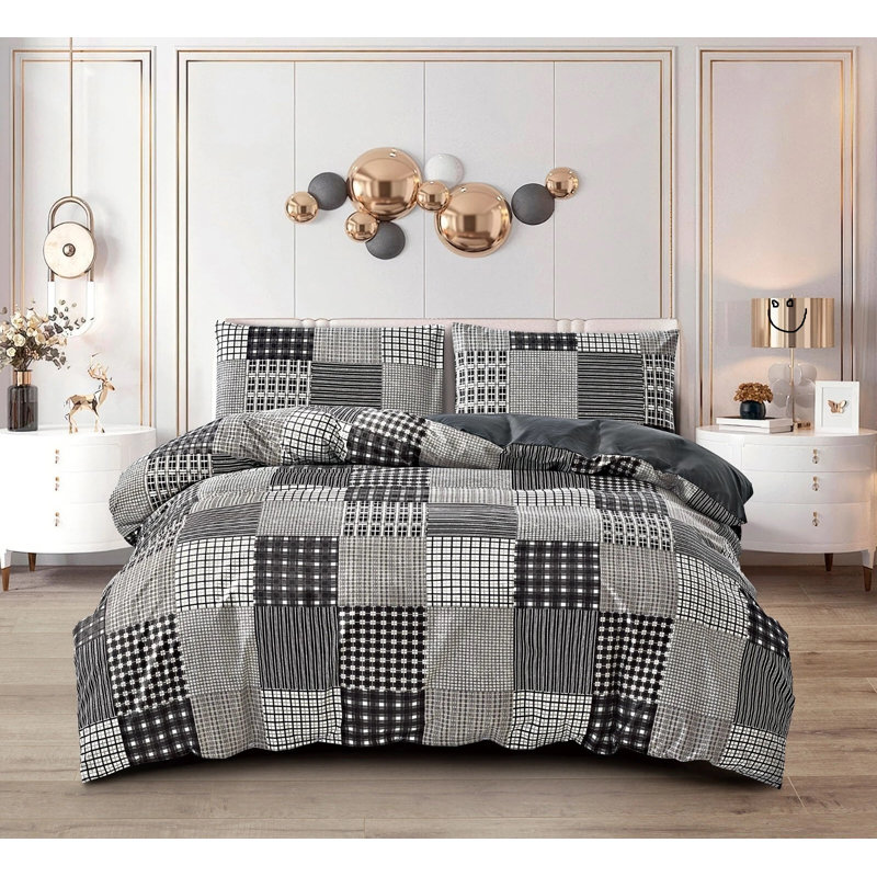 Cotton Patchwork Duvet Cover Set, Double Duvet Cover Set + 3 Additional Pieces