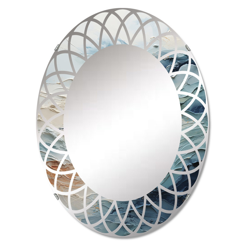 Riad - miroir mural abstrait ovale, 30 po x 20 po