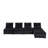 Basic Sectional Sofa, 120" Velvet 5 Pc  Sofa Ottoman