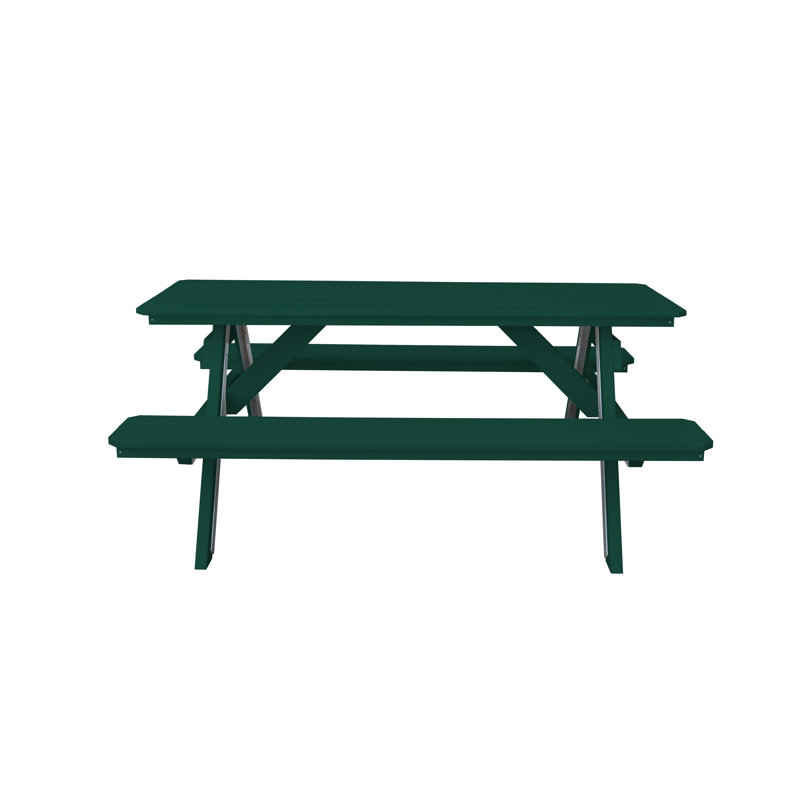 Table de pique-nique rectangulaire, Vert pelouse, L 70 po x L 60 po