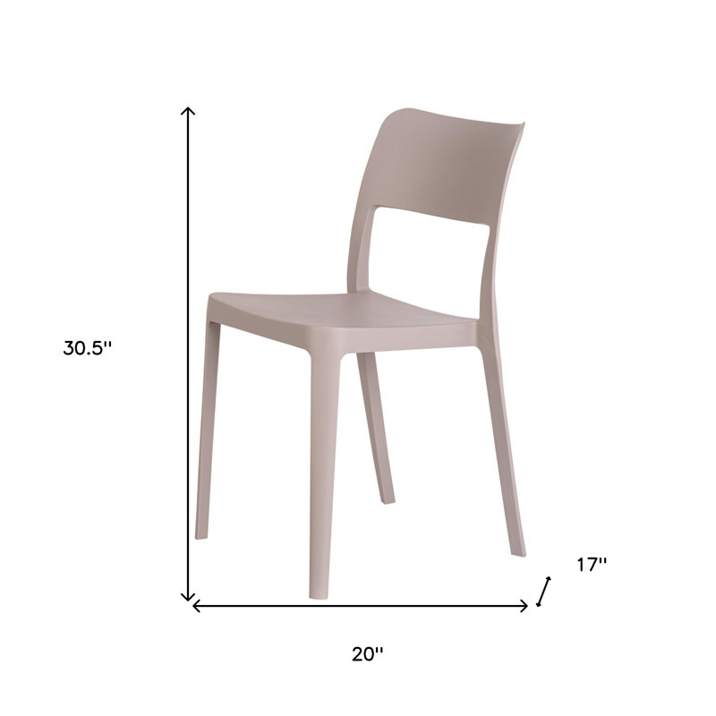 Ensemble de deux chaises d'appoint d'extérieur en plastique robuste taupe