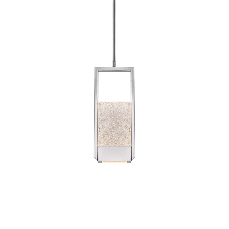Swing 1-Light Chrome LED Mini Pendant with Piastra Glass