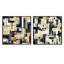 Corvyn - Ensemble de 2 collages de formes carrées abstraites-101852197-101852196