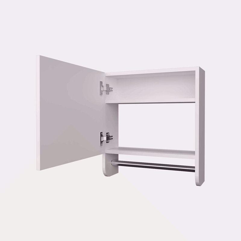 Pharmacie avec porte-serviettes et miroir inclus, Blanc