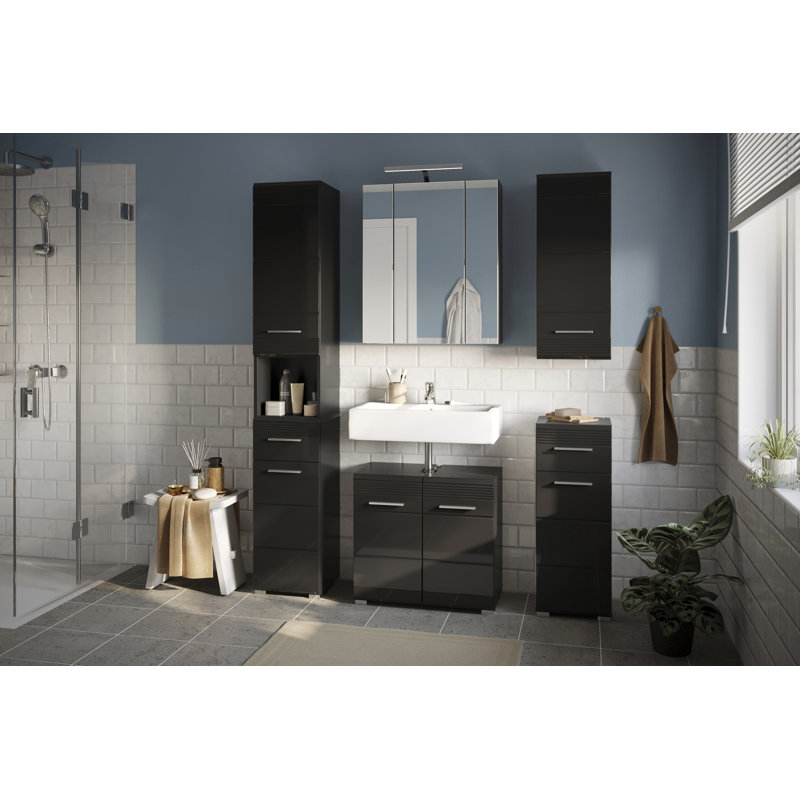 Hatty 60Cm Single Bathroom Vanity Base Only, Black