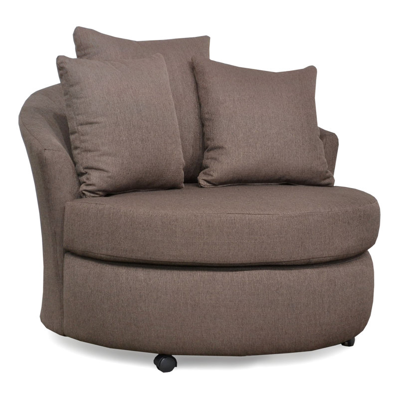Daverio Barrel Accent Chair, Mocha Fabric