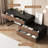 68.9'' Extended Desk Makeup Vanity Table With 4 Storage Drawers Walnut Wooden Writing Desk