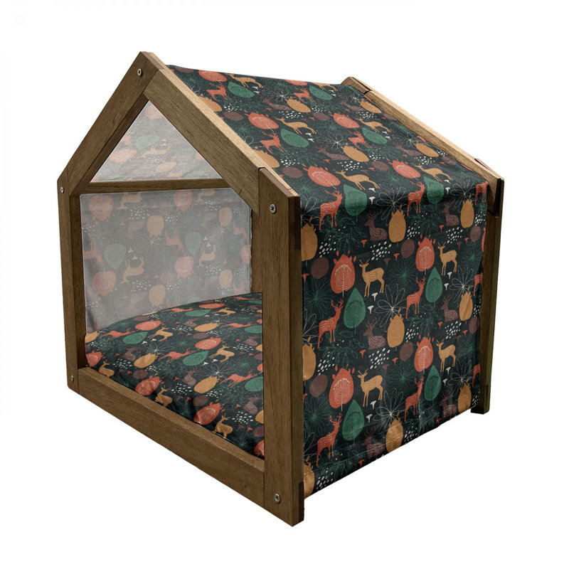 Niche pour chien en bois vert, H 25,59 po x l 29,53 po x P 21,65 po