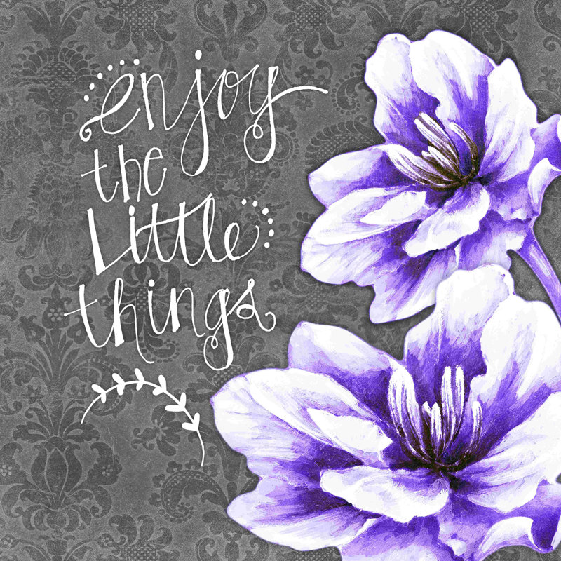 Petites choses florales mauves, H 20 po x l 20 po