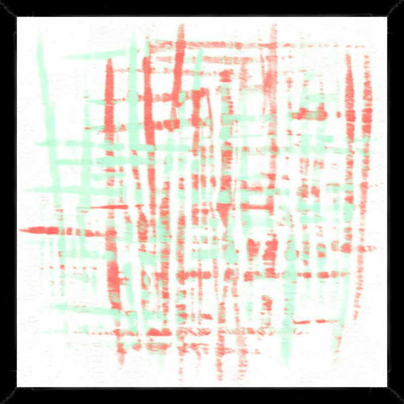 «Pastel Abstract Grid Design», art mural encadré sur toile, Black, 36" H x 36" W