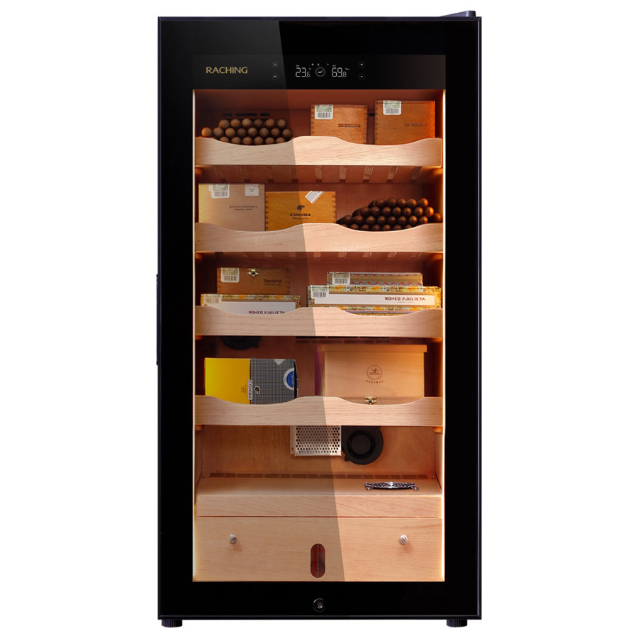 Raching Count Electric Cigar Humidor, Cigar Climate Control Cabinet, MA50 Cigar Humidor Cabinet