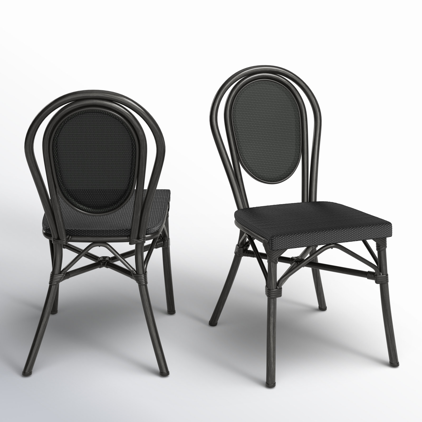 Abode Stackable Patio Side Chair, Black