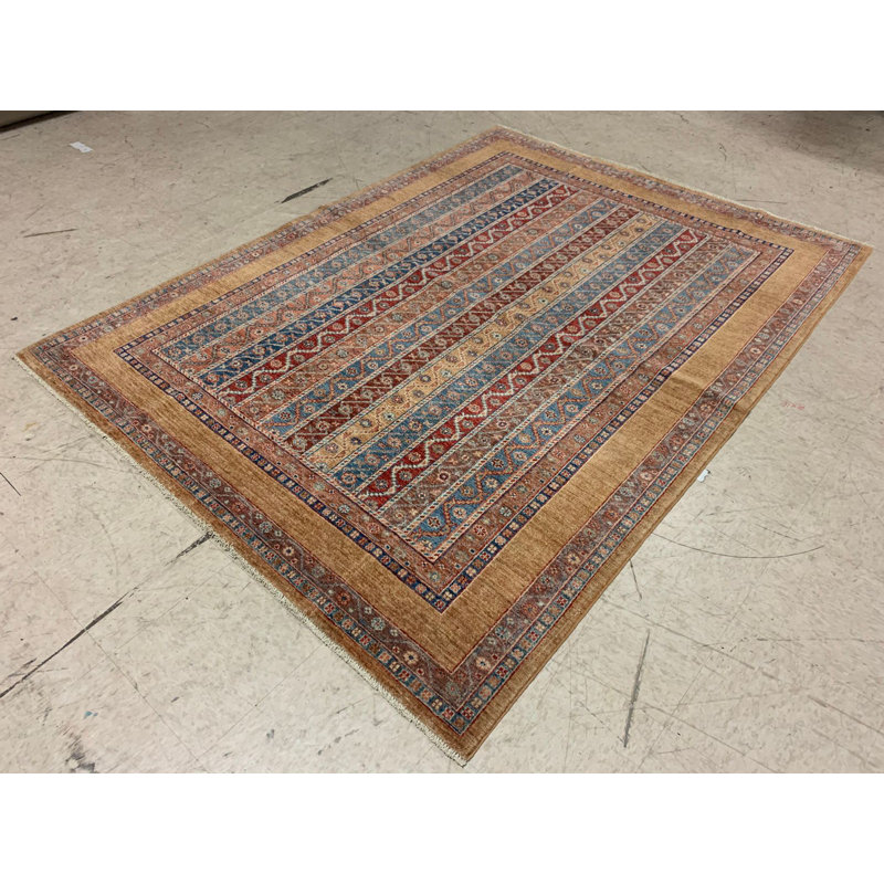 Tapis tribal turc anatolien vieilli de conception unique 5 pi 10 po x 7 pi 9 po One-of-a-Kind