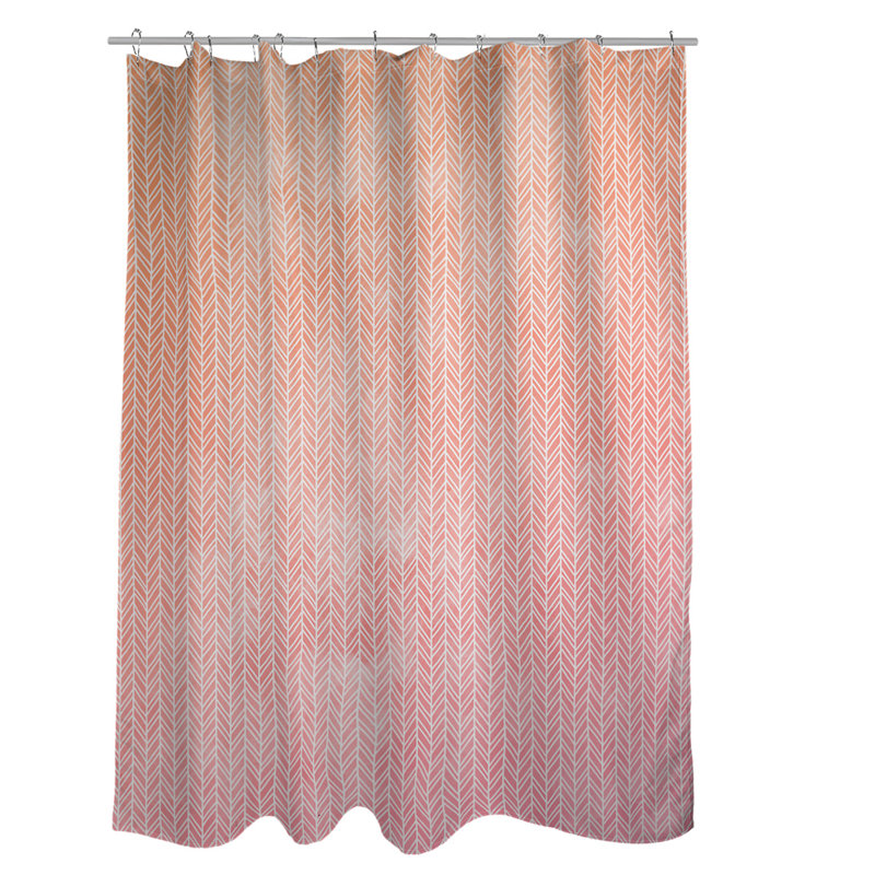 Rideau de douche Herringbone, Rose / Orange