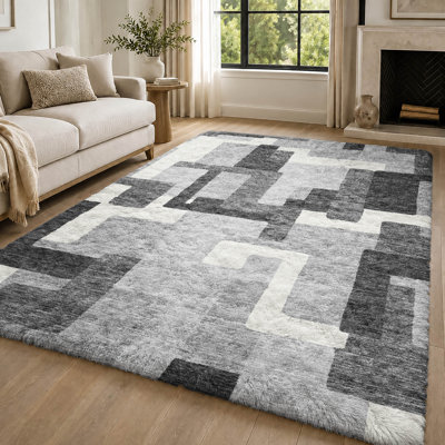 Tapis moderne Dream Shag ADS740, lavable à la machine, de qualité supérieure