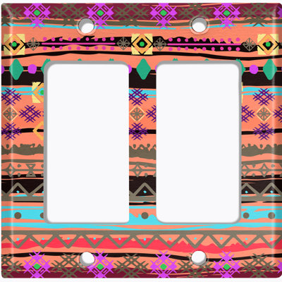 Patterned 2 - Gang Rocker Standard Wall Plate