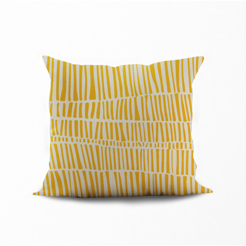 Jeté carré intérieur / extérieur en polyester Ikom, L 15 po x H 15 po, Jaune