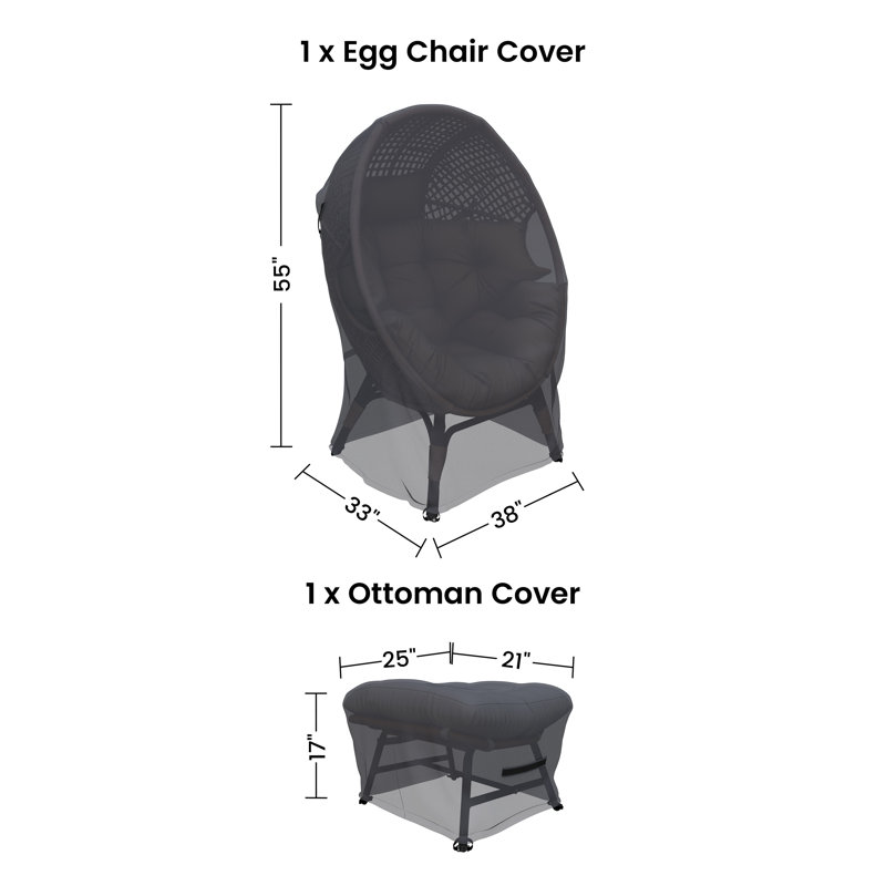 Benone Indoor Outdoor Wicker Egg Chair With Ottoman Patio Furniture Covers