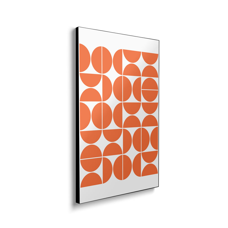 Reproduction d'art sur toile Steemplix - Mid Century Modern Geometric IV Orange par The Old Art Studio