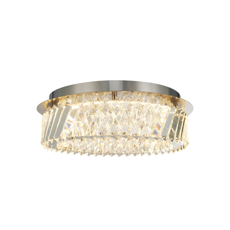 Plafonnier encastré Alya - nickel poli - 15,75 po de diamètre, L 15,75 po