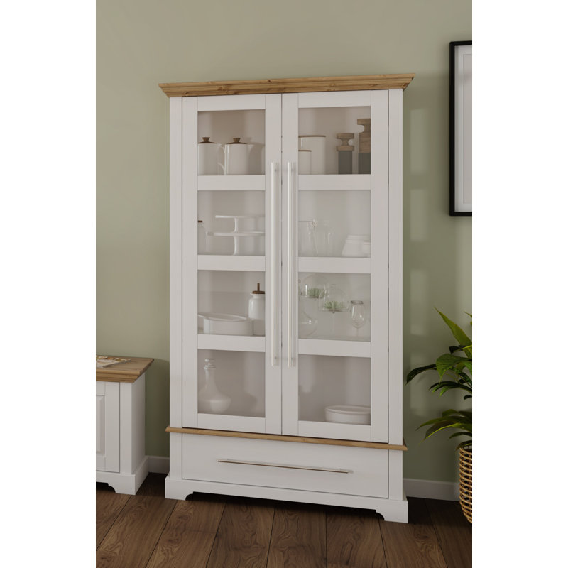 Texian Display Cabinet, White/Natural