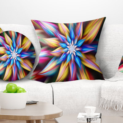 Danse exotique de pétales multicolores - Coussin imprimé floral