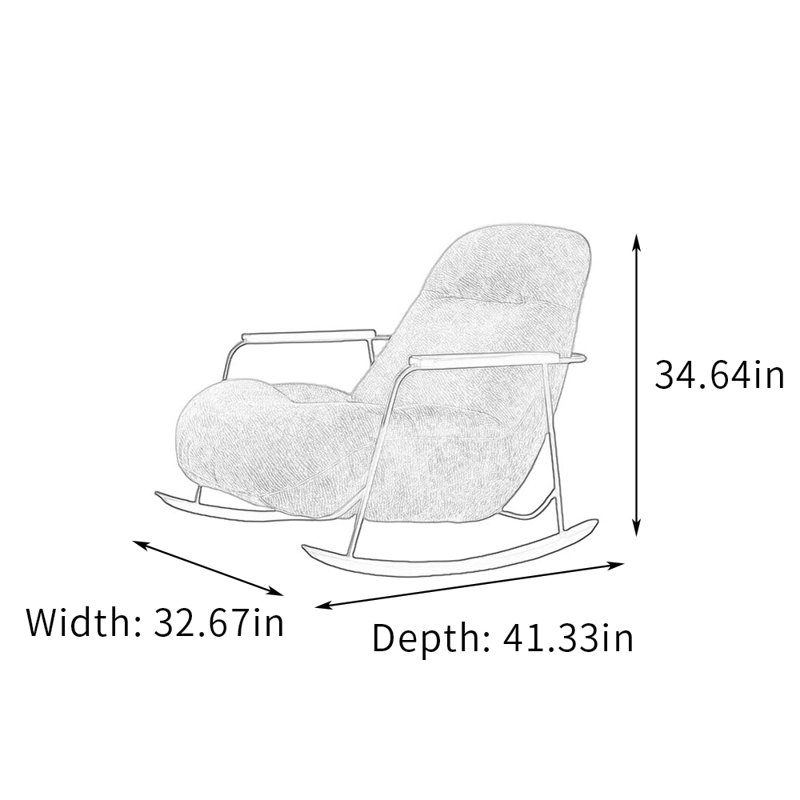 Chaise berçante spacieuse Living Living, Bleu