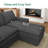 Abramson U-Shaped Corduroy Upholstered Sectional Comfy Cloud Couch-1958189916