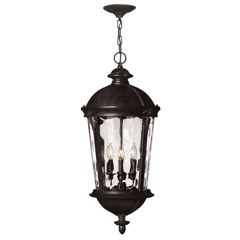 Windsor 4 -Bulb 28.5" H Outdoor Hanging Lantern, Black