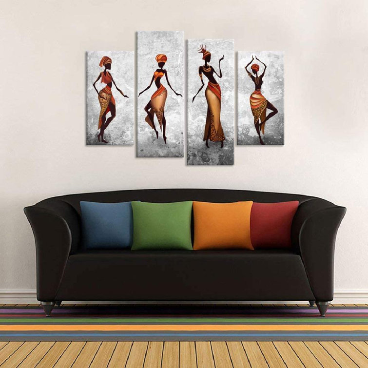 Abstract African Wall Art Masai Canvas Print Colorful African Painting  African Wall Decor Art Triptych Large Canvas Art On Canvas Print