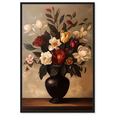 «Black Floral Contrast I», art floral gothique par Art Remedy