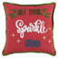 Coussin rouge et vert brodé Sparkle