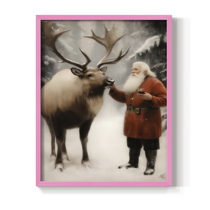 «Christmas Holiday Art», série 2-CLxxIV, reproduction encadrée - bois massif, H 21 po x l 17 po, Rose