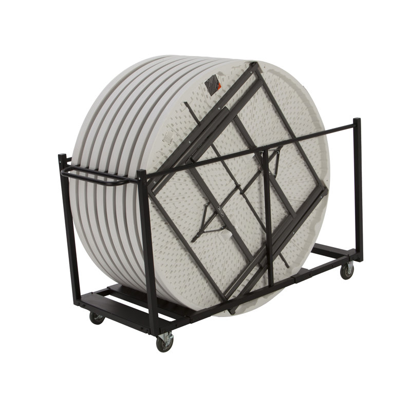 Heavy Duty Black Steel Table Cart for 8 Tables