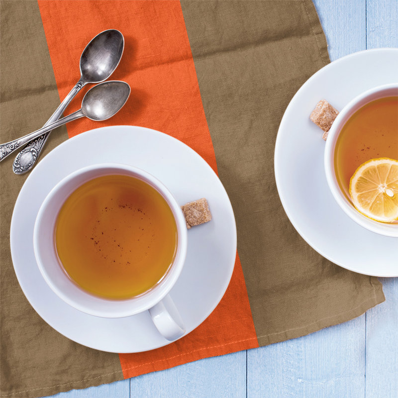 Stripe Tea Towel Kitchen Towel, Cotton Twill, Gold/Orange Baseball