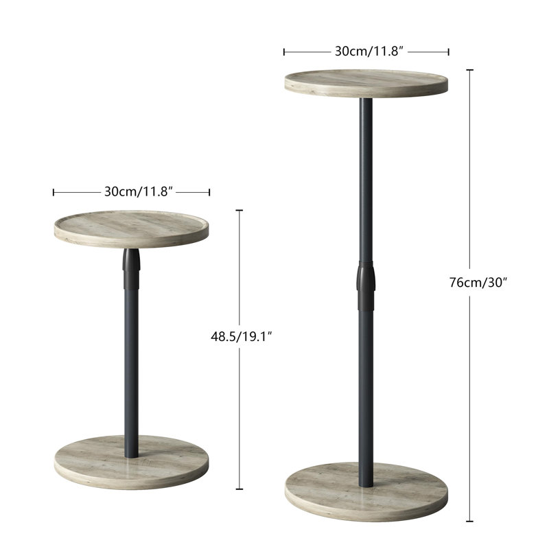 Petite table d'appoint ronde, Chêne / noir
