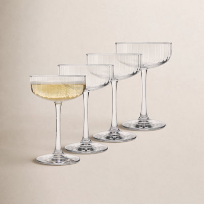 Paneled Coupe Cocktail Glasses