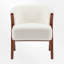 Chaise d'appoint rembourrée avec pieds en bois massif, fauteuil demi-tonneau-443837743