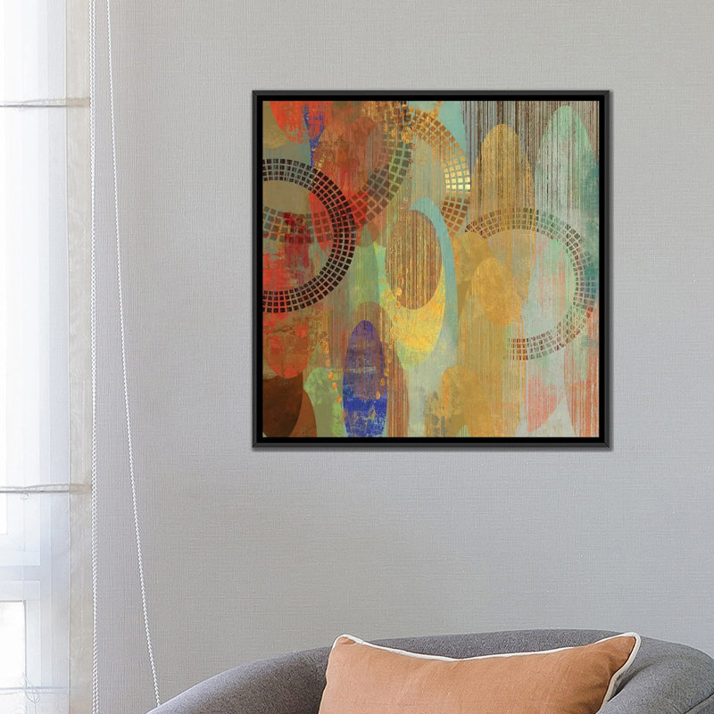 " Side By Side I " by Tom Reeves, 18" H x 18" W x 1.5" D, Black Framed Canvas, No Mat