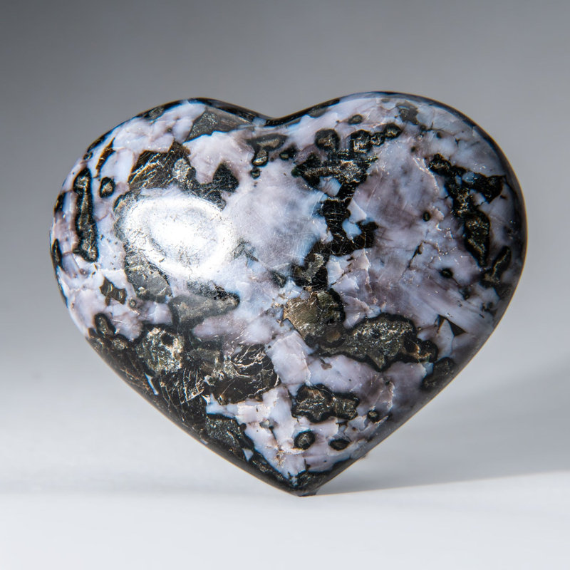 Genuine Polished Indigo Gabbro Heart (0.66 Lbs), 2.5" H x 2.5" W x 1" D