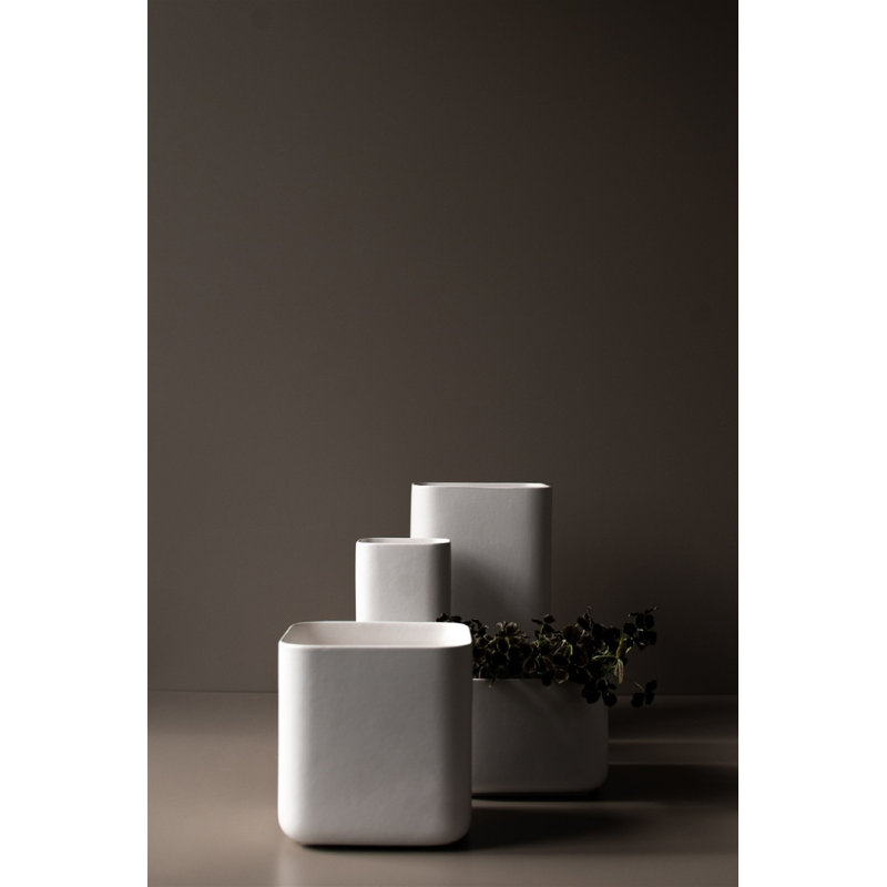 Vase de table en céramique Almand, Blanc