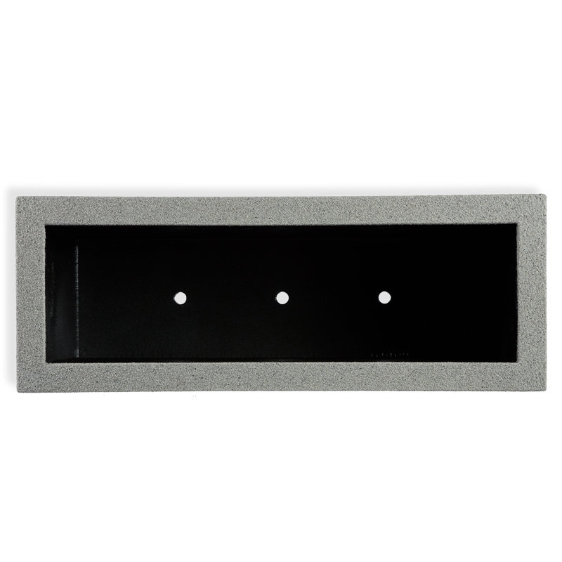 Milan Tall Polymer Box, 12" H x 46" W x 17" D, Gray Granite