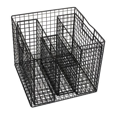 Ensemble de 4 paniers de rangement gigognes, filet en métal noir